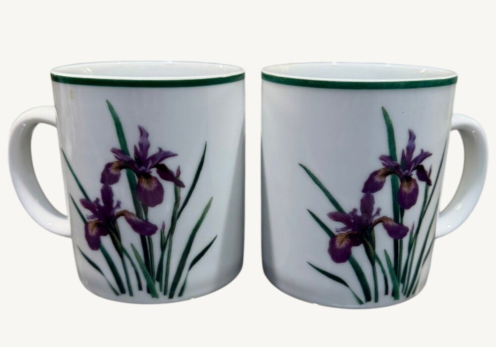 National Wildlife Federation American Wildflowers Iris Coffee Mugs Set of 2